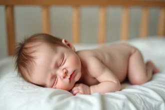 Bébé reborne en silicone posé sur une couverture blanche avec détails de peau ultra-réalistes