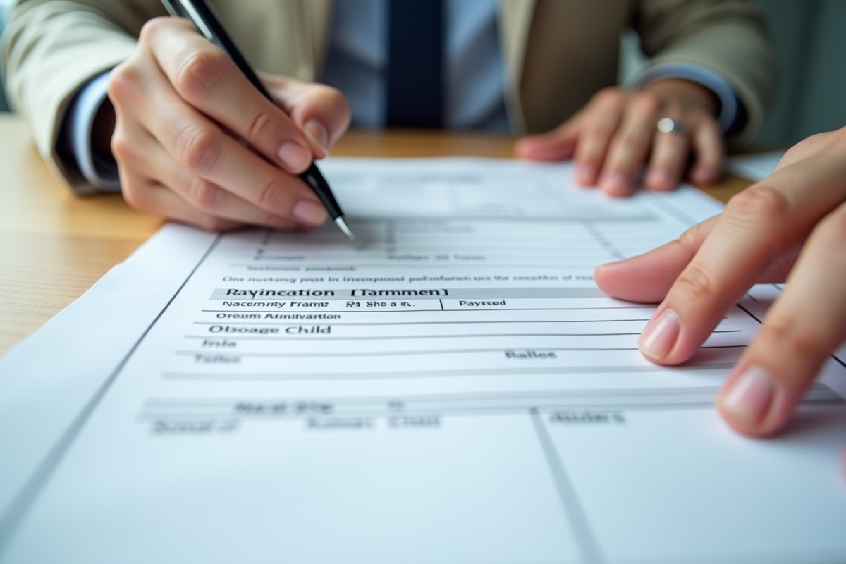 Gros plan sur papiers de retraite avec correction en cours