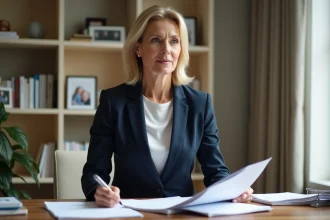 Femme professionnelle dans un bureau à domicile