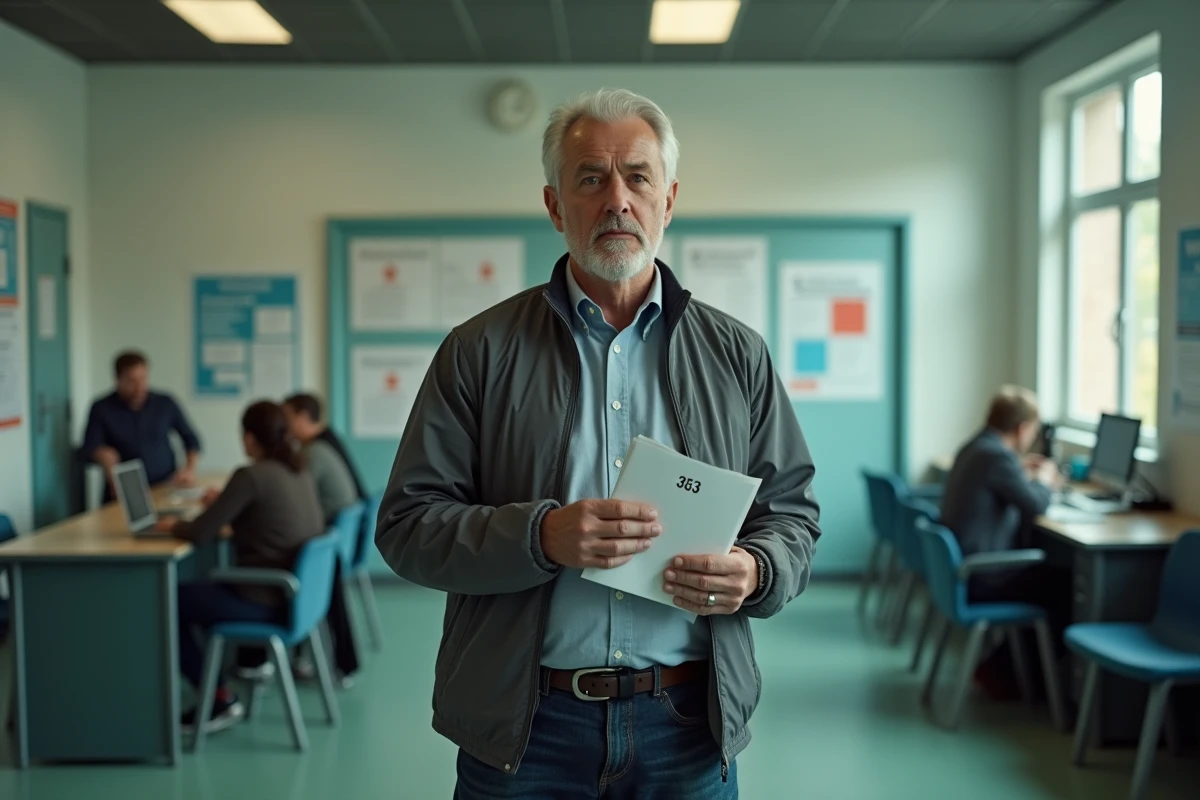 Homme attendant dans une agence de services sociaux pour des informations sur le RSA activité